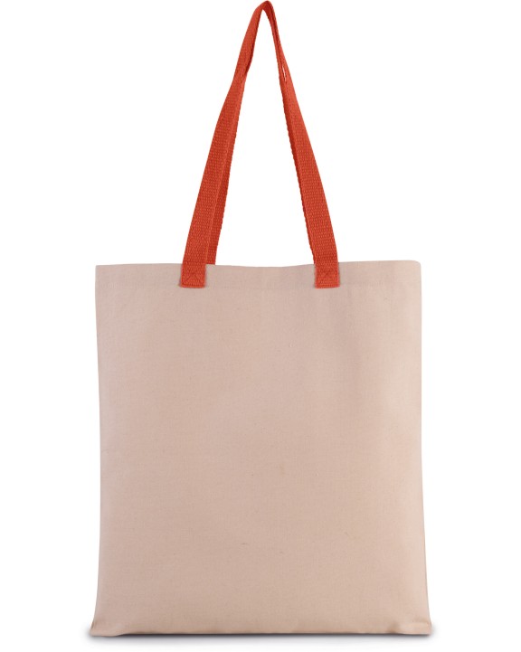 Tote bag KIMOOD Platte shopper van canvas met contrasterend hengsel voor bedrukking &amp; borduring