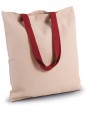 Tote bag KIMOOD Platte shopper van canvas met contrasterend hengsel voor bedrukking &amp; borduring