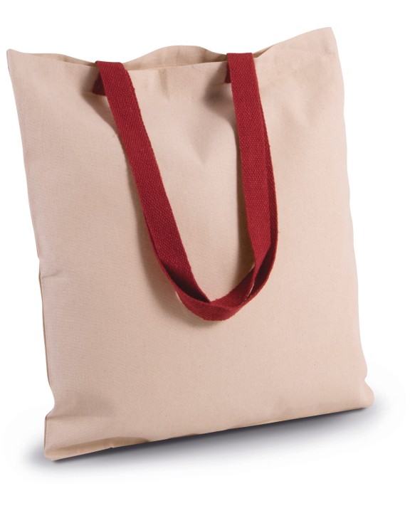 Tote bag KIMOOD Platte shopper van canvas met contrasterend hengsel voor bedrukking &amp; borduring