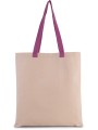 KIMOOD Sac shopping plat en toile avec poignées contrastées natural / radiant orchid personnalisable