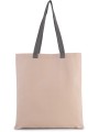 KIMOOD Sac shopping plat en toile avec poignées contrastées natural / steel grey personnalisable