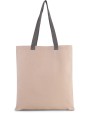 Tote bag KIMOOD Platte shopper van canvas met contrasterend hengsel voor bedrukking &amp; borduring