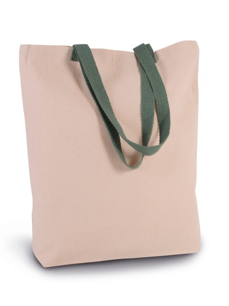 Tote bags à personnaliser KIMOOD Sac shopping à soufflet avec poignées contrastées 