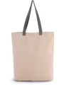 KIMOOD Sac shopping à soufflet avec poignées contrastées natural / steel grey personnalisable