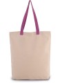 KIMOOD Sac shopping à soufflet avec poignées contrastées natural / radiant orchid personnalisable