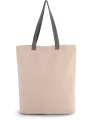 KIMOOD Sac shopping à soufflet avec poignées contrastées natural / steel grey personnalisable