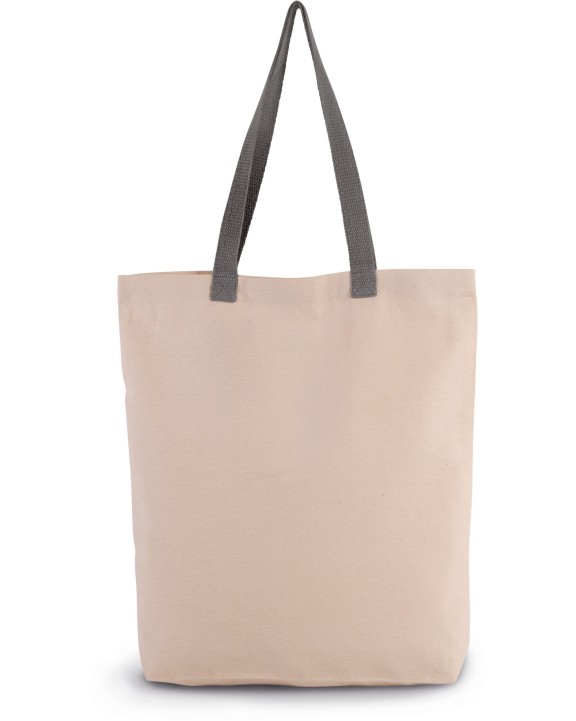 Tote bag KIMOOD Shopper met plooi en contrasterend hengsel voor bedrukking &amp; borduring