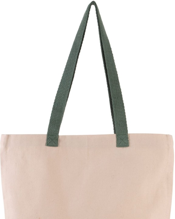 Tote bag KIMOOD Shopper met plooi en contrasterend hengsel voor bedrukking &amp; borduring