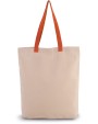 Tote bag KIMOOD Shopper met plooi en contrasterend hengsel voor bedrukking &amp; borduring