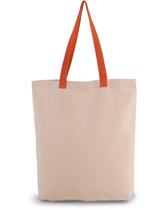 Tote bag KIMOOD Shopper met plooi en contrasterend hengsel voor bedrukking &amp; borduring