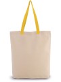 KIMOOD Sac shopping à soufflet avec poignées contrastées natural / yellow personnalisable