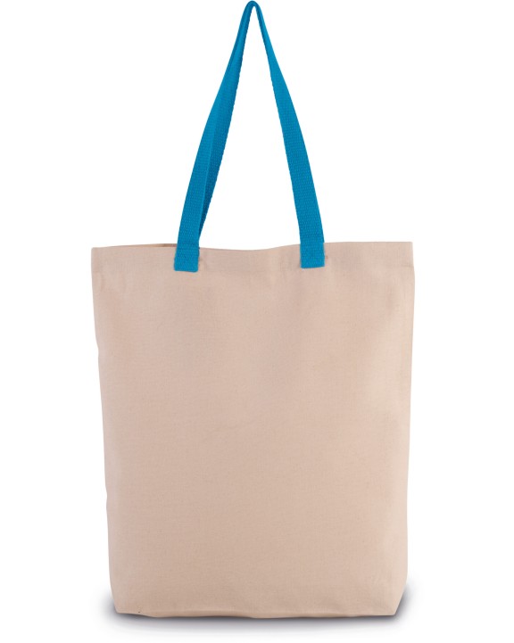 Tote bag KIMOOD Shopper met plooi en contrasterend hengsel voor bedrukking &amp; borduring
