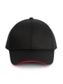 WK. DESIGNED TO WORK Casquette sandwich contrasté 6 panneaux black / red personnalisable