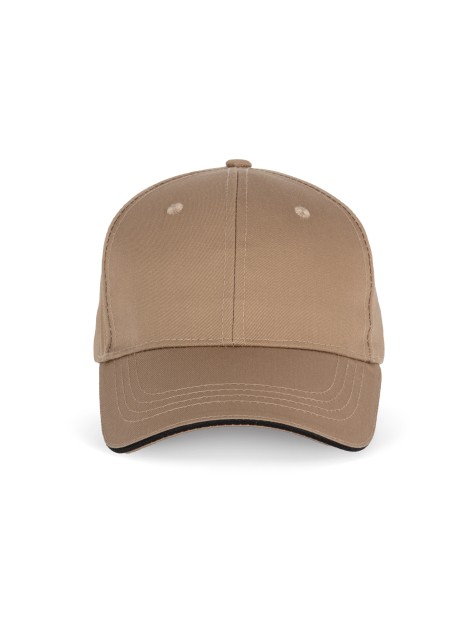 WK. DESIGNED TO WORK Casquette sandwich contrasté 6 panneaux camel / black personnalisable