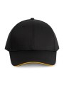 WK. DESIGNED TO WORK Casquette sandwich contrasté 6 panneaux black / yellow personnalisable