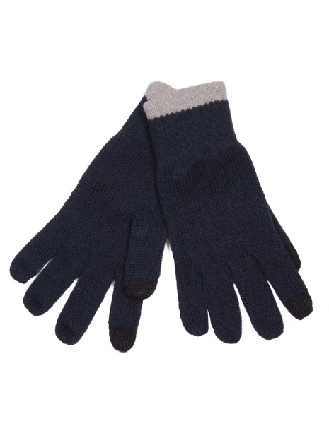 K-UP Gants compatibles écran tactile navy / light grey personnalisable