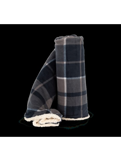 K-UP Plaid sherpa storm grey / navy checked personnalisable