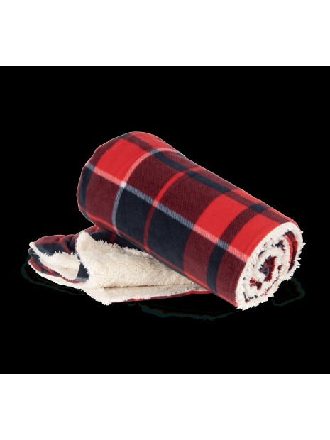 K-UP Plaid sherpa red / navy check personnalisable