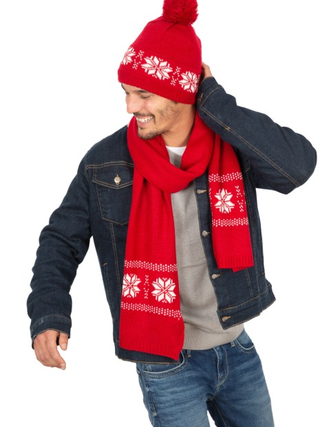 Bonnets, Écharpes & Gants à personnaliser K-UP Bonnet de Noël tricoté motif étoiles 