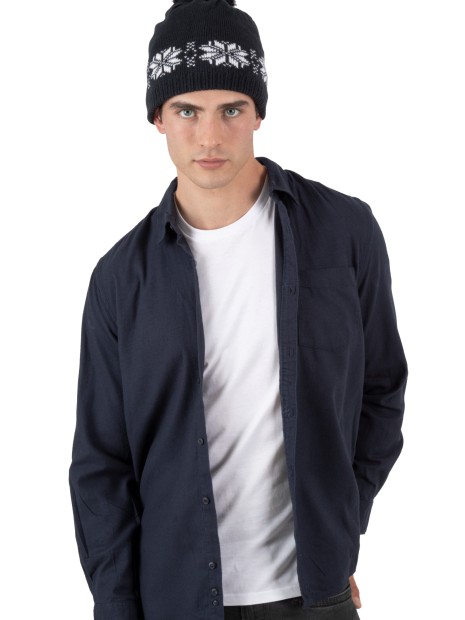 Bonnets, Écharpes & Gants à personnaliser K-UP Bonnet de Noël tricoté motif étoiles 