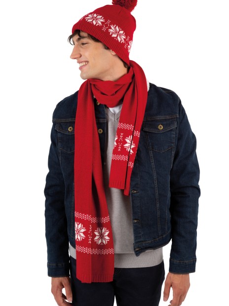 Bonnets, Écharpes & Gants à personnaliser K-UP Bonnet de Noël tricoté motif étoiles 