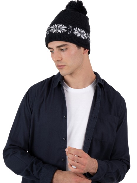 Bonnets, Écharpes & Gants à personnaliser K-UP Bonnet de Noël tricoté motif étoiles 