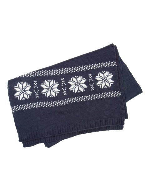 K-UP Echarpe de Noël tricotée motif étoiles night navy personnalisable