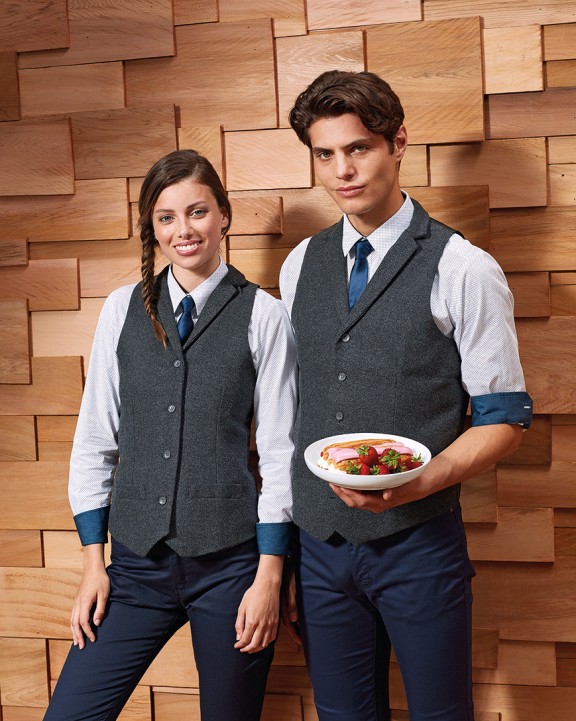 PREMIER Damen-Weste mit Fischgrätmuster Jacke personalisierbar