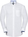 RUSSELL Chemise Oxford lavée manches longues white/oxford blue personnalisable