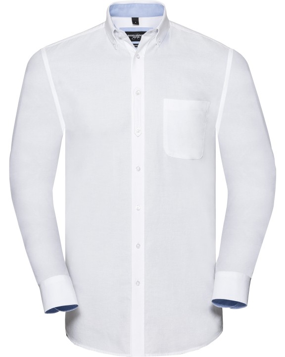 Hemd RUSSELL Afgewassen Oxford overhemd met lange mouwen voor bedrukking &amp; borduring