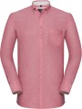 RUSSELL Chemise Oxford lavée manches longues oxford red/cream personnalisable