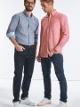 Chemises à personnaliser RUSSELL Chemise Oxford lavée manches longues 