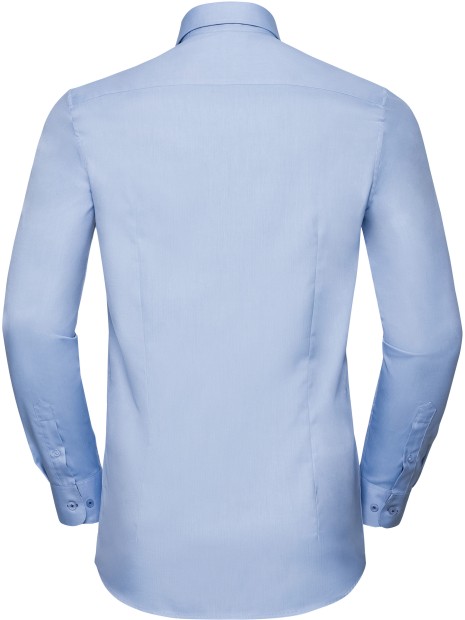 RUSSELL Chemise à motifs chevrons manches longues light blue/mid blue/bright navy personnalisable