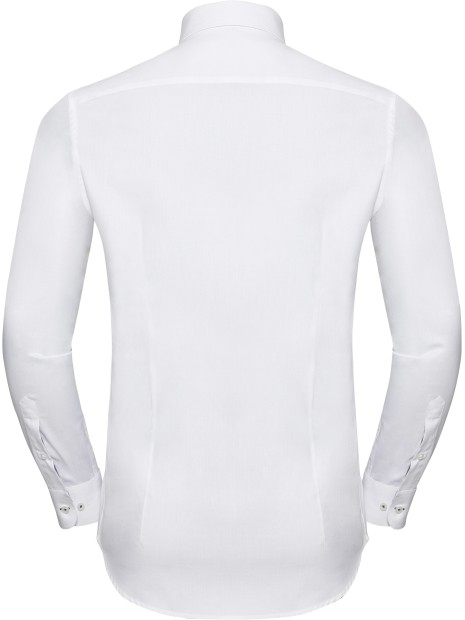 RUSSELL Chemise à motifs chevrons manches longues white/silver/convoy grey personnalisable