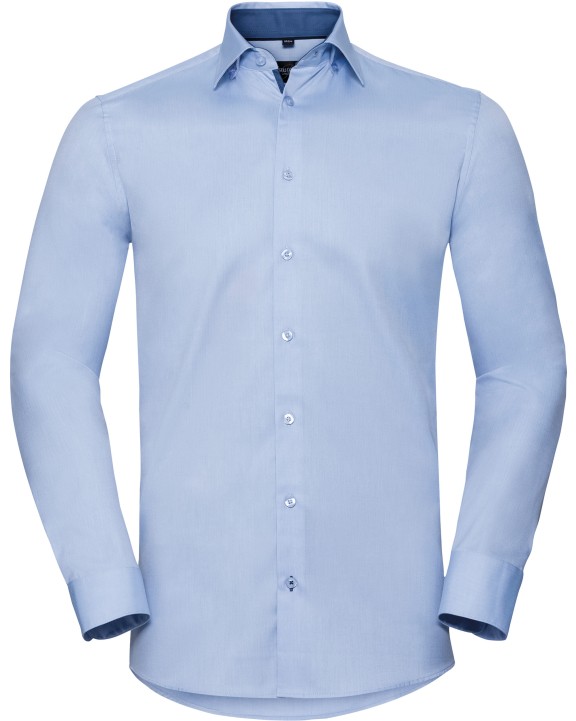 RUSSELL Long sleeve herringbone shirt Hemd personalisierbar