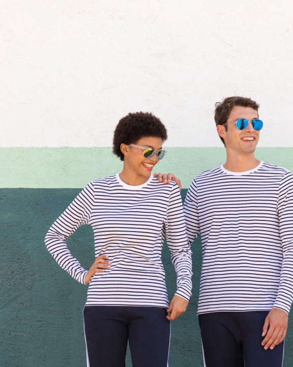 T-shirt SKINNIFIT Long sleeved striped t-shirt voor bedrukking &amp; borduring