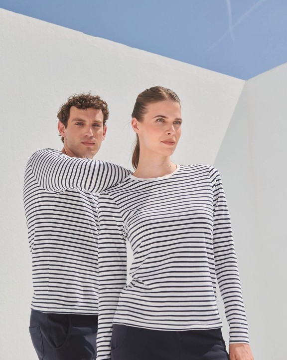 T-shirt SKINNIFIT Long sleeved striped t-shirt voor bedrukking &amp; borduring