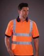 YOKO YOKO Kurzärmliges Polo Shirt in Warnfarbe Poloshirt personalisierbar