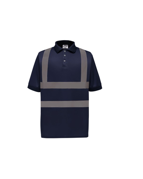 YOKO YOKO Kurzärmliges Polo Shirt in Warnfarbe Poloshirt personalisierbar