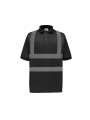 YOKO Polo manches courtes haute visibilité noir personnalisable