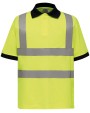 YOKO YOKO Kurzärmliges Polo Shirt in Warnfarbe Poloshirt personalisierbar