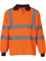YOKO Polo manches longues haute visibilité HI VIS ORANGE personnalisable