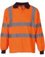 YOKO YOKO Langärmliges Poloshirt in Warnfarbe Poloshirt personalisierbar