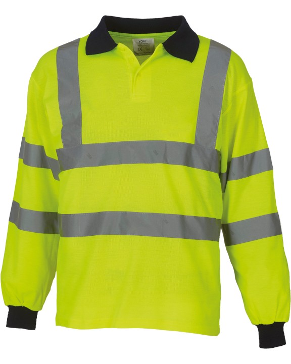 Polo personnalisable YOKO Polo manches longues haute visibilité