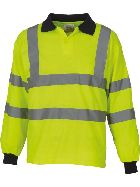 YOKO Polo manches longues haute visibilité HI-VIS JAUNE personnalisable