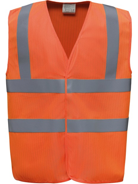 YOKO Gilet haute visibilité, LSF (chaleur et flamme) & antistatique HI VIS ORANGE personnalisable