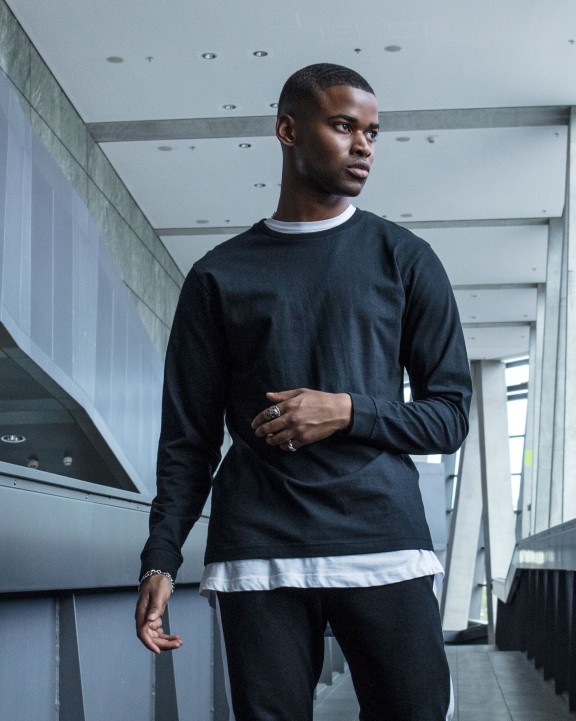 T-shirt personnalisable BUILD YOUR BRAND LONG SLEEVE WITH CUFFRIB