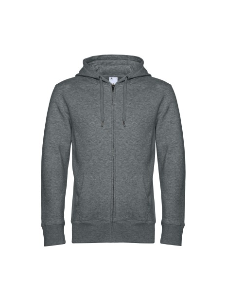 B&C B&C KING ZIPPED HOOD_° heather mid grey personnalisable