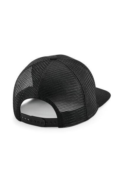 BEECHFIELD ORIGINAL FLAT PEAK 6 PANEL TRUCKER noir/noir personnalisable