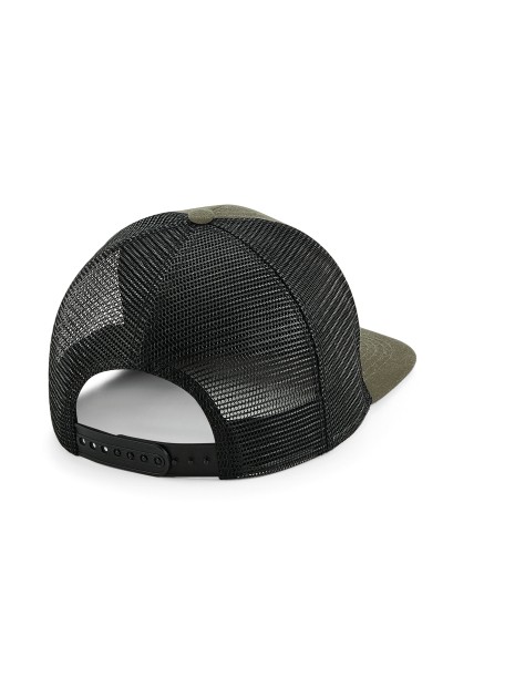BEECHFIELD ORIGINAL FLAT PEAK 6 PANEL TRUCKER Olive Green/Black personnalisable